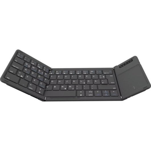 Teclado C&T plegable Bluetooth QWERTZ compacto con touchpad y numérico