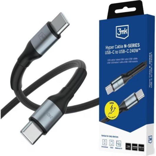 Cavo USB-C a USB-C 3MK Hyper Cable N-SERIES 1 m 240W