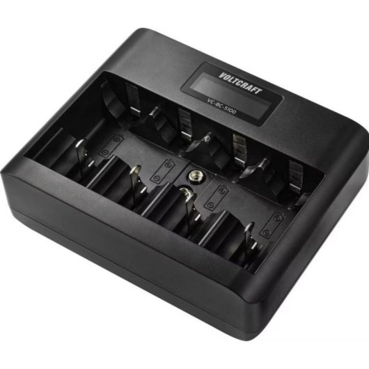 Ladegerät Voltcraft VC-BC 5100 5x Ladeschächte USB-C Micro USB NiMH