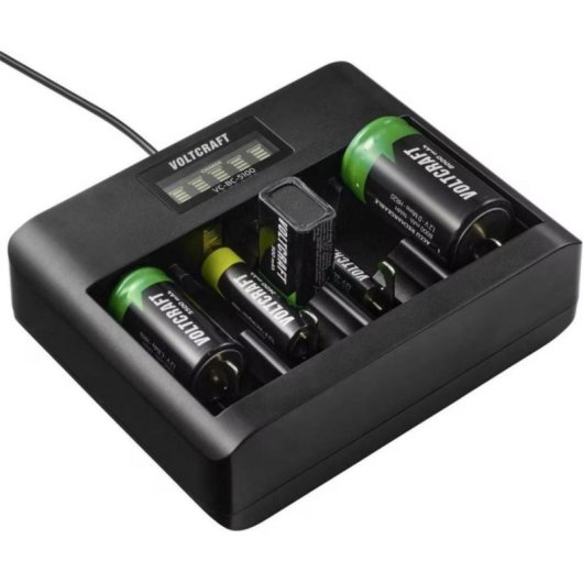 Ladegerät Voltcraft VC-BC 5100 5x Ladeschächte USB-C Micro USB NiMH