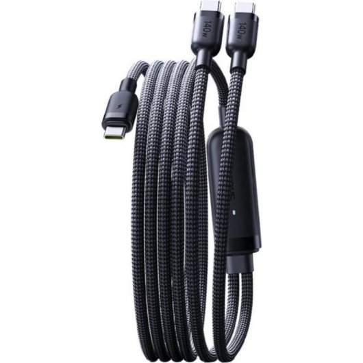 Cabo USB-C Baseus Flash 4 2-em-1 140W 1,5m Preto