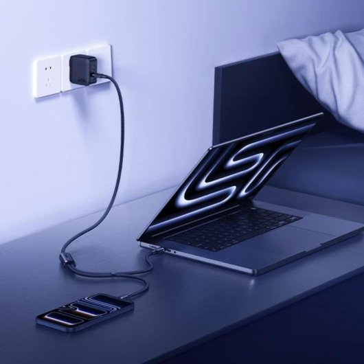 Cabo USB-C Baseus Flash 4 2-em-1 140W 1,5m Preto