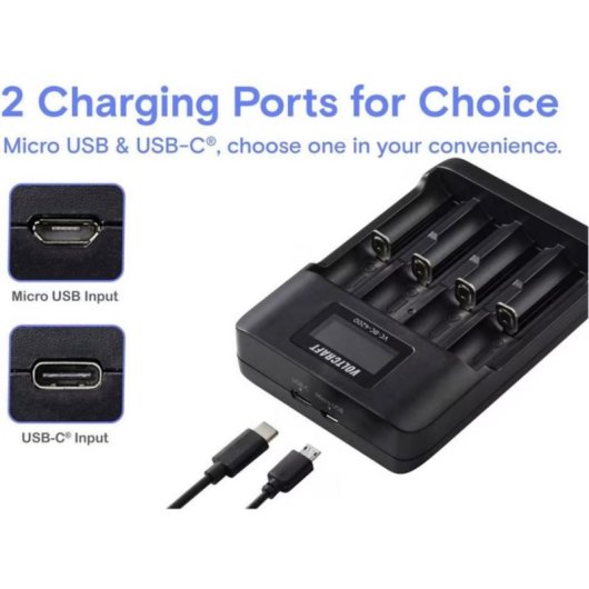 Ladegerät für Batterien Voltcraft VC-BC 4200 4x NiMH USB-A/USB-C