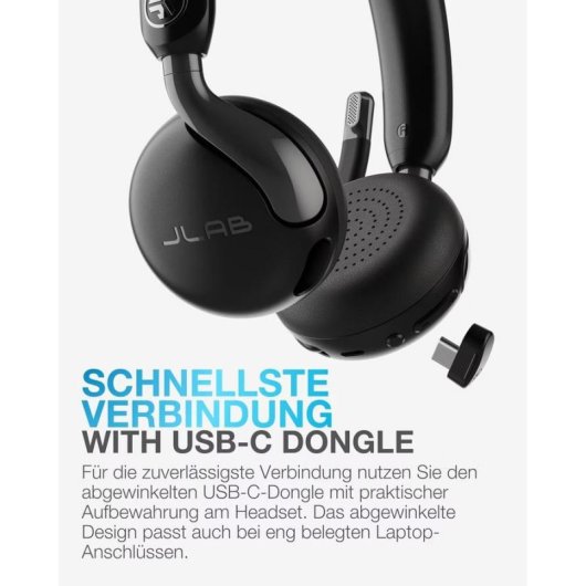 Casque JLab Audio Go Work 3 sans fil Bluetooth avec micro et USB-C noir