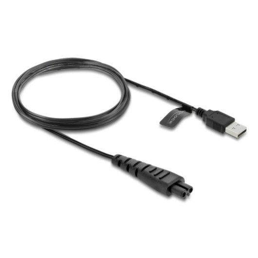 Câble USB A à 2 broches Delock 1,2 m noir pour rasoirs