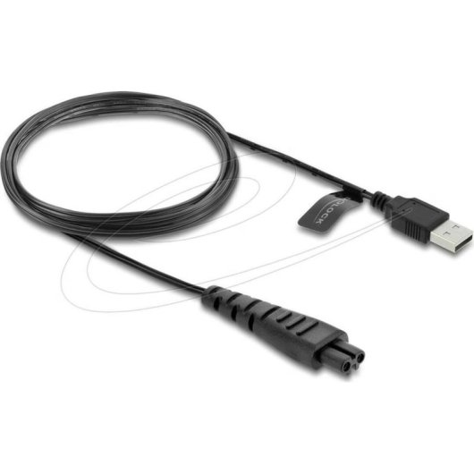Câble USB A à 2 broches Delock 1,2 m noir pour rasoirs