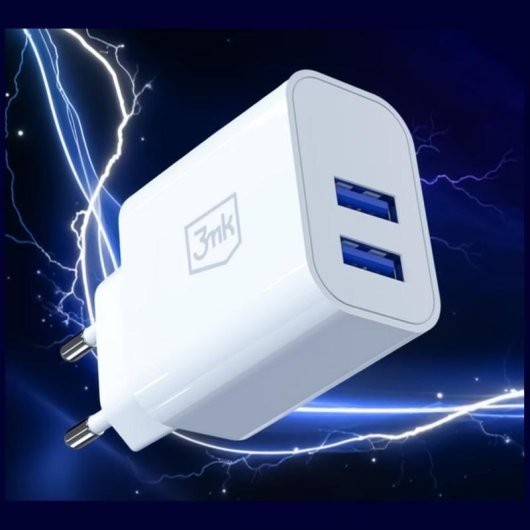 Cargador USB 3MK FlowPower 10W 2 Puertos USB-A Blanco