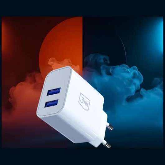 Cargador USB 3MK FlowPower 10W 2 Puertos USB-A Blanco