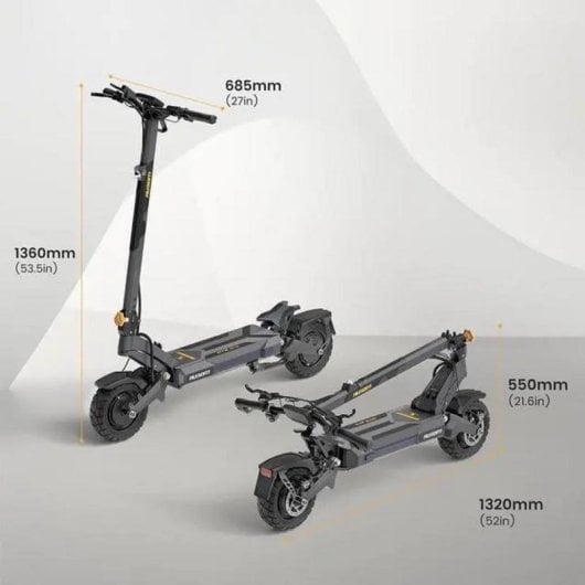 Patinete eléctrico Ausom DT2 Pro 1100W Autonomía 115km Suspensión Gris