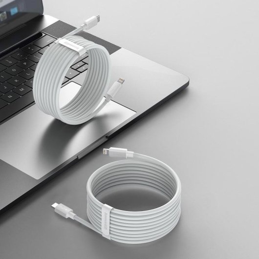 Cavo Baseus Simple Wisdom USB-C a Lightning PD 20W 1,5 m Bianco