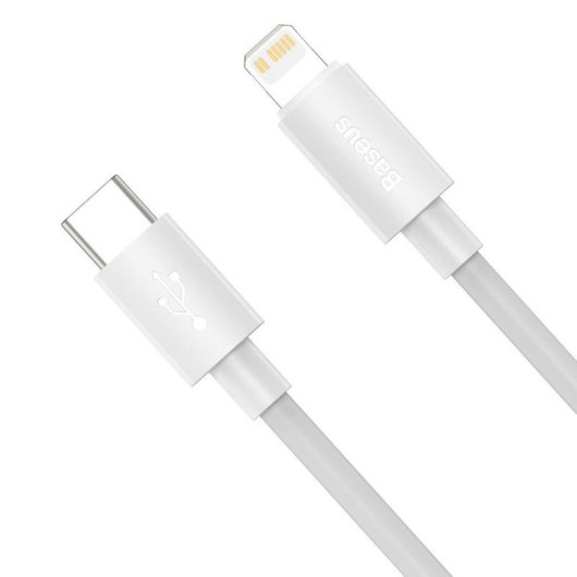 Cavo Baseus Simple Wisdom USB-C a Lightning PD 20W 1,5 m Bianco