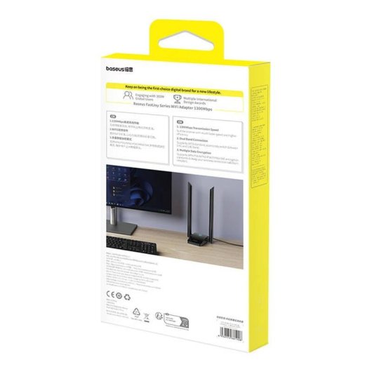 Adaptateur WiFi Baseus FastJoy 1800Mbps Noir