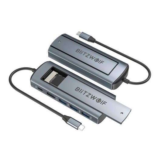Adaptador 6 en 1 Blitzwolf BW-Neo TH13 USB 3.0 HD Display Port USB-C PD SSD