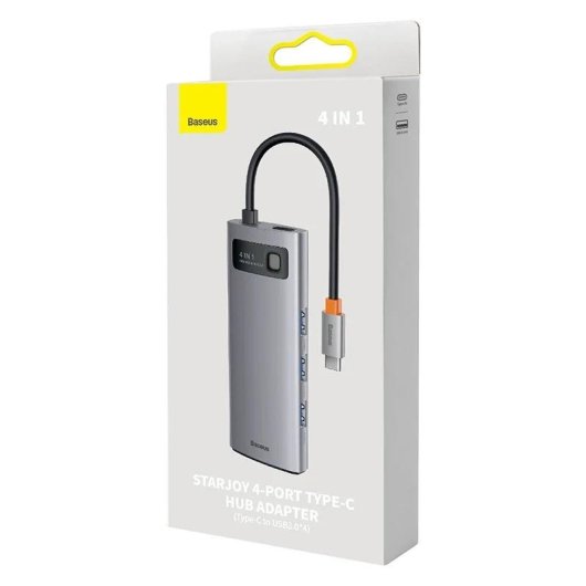 Hub Baseus 4 Ports USB 3.0 5Gbps Modell WKWG070013 mit USB-C Power