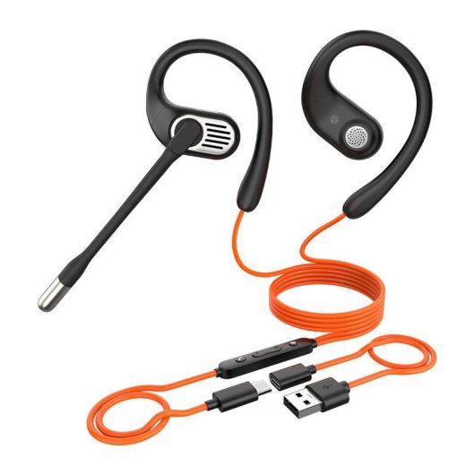 Auriculares OneOdio OpenRock Link 10 con cable USB-C y Cancelación de Ruido AI, negros