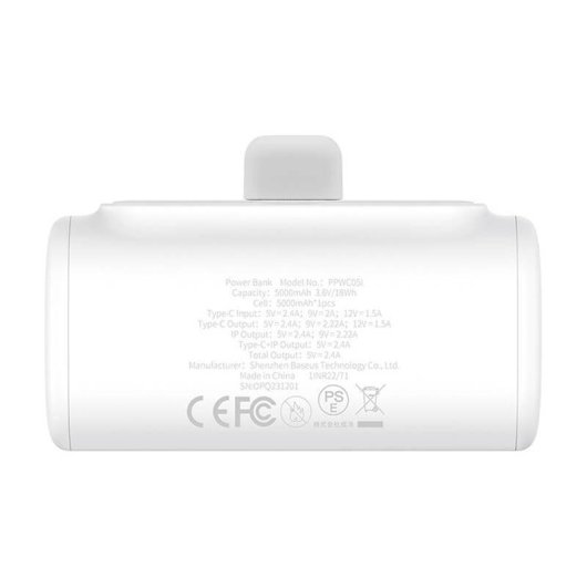 Powerbank Baseus Compact 5000mAh 20W Blanc