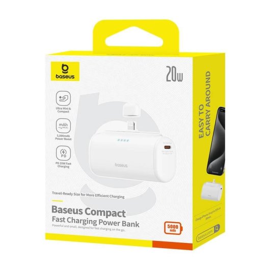 Powerbank Baseus Compact 5000mAh 20W Blanc