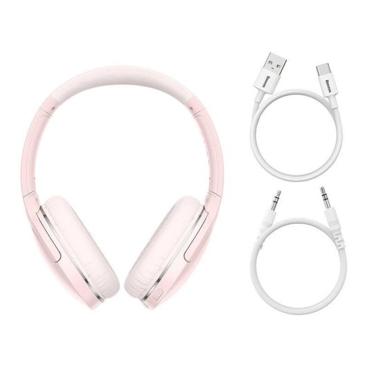 Auriculares Baseus NGD02-C01 sans fil Bluetooth 5.0 pliables rose 40h autonomie