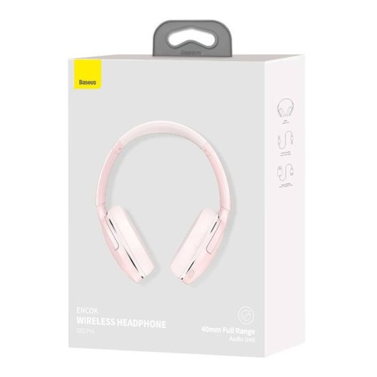 Auriculares Baseus NGD02-C01 sans fil Bluetooth 5.0 pliables rose 40h autonomie