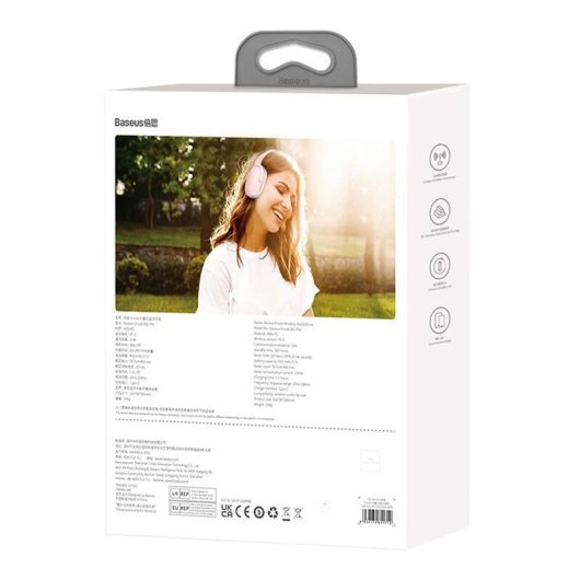 Auriculares Baseus NGD02-C01 sans fil Bluetooth 5.0 pliables rose 40h autonomie