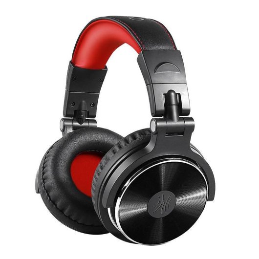 Auriculares OneOdio Pro10 con cable, conectores 3,5 mm y 6,35 mm, Shareport, profesionales rojos