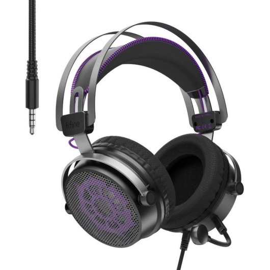 Auriculares Fifine H18 con cable USB y jack 3,5 mm para gaming con sonido 7.1 negro