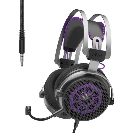 Auriculares Fifine H18 con cable USB y jack 3,5 mm para gaming con sonido 7.1 negro