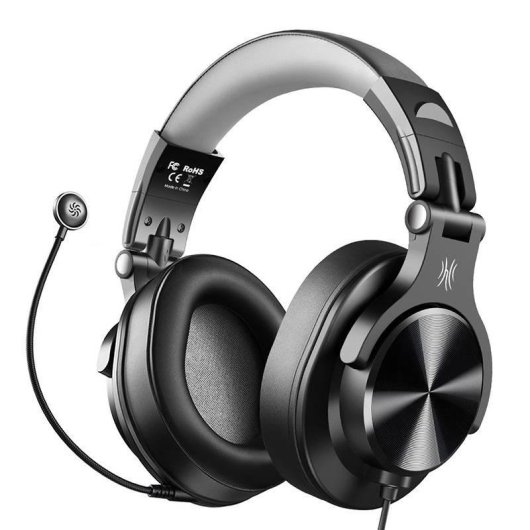Auriculares OneOdio A71D con cable Jack 3,5 mm para gaming y llamadas, micrófono desmontable, negro