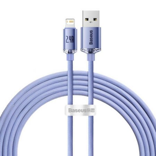 Cable USB a Lightning Baseus Crystal Shine 2 m Violeta