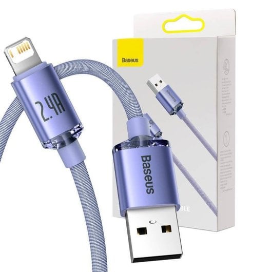 Cable USB a Lightning Baseus Crystal Shine 2 m Violeta