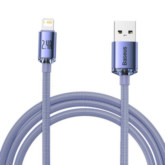 Cable USB a Lightning Baseus Crystal Shine 2 m Violeta