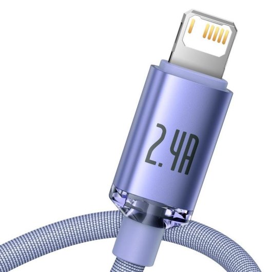 Cable USB a Lightning Baseus Crystal Shine 2 m Violeta