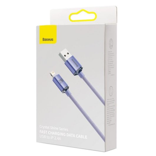 Cable USB a Lightning Baseus Crystal Shine 2 m Violeta