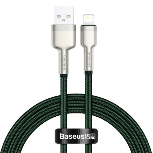 Cable USB a Lightning Baseus Cafule 2.4A 1m Verde