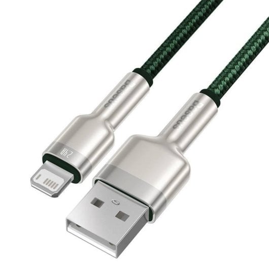 Cable USB a Lightning Baseus Cafule 2.4A 1m Verde