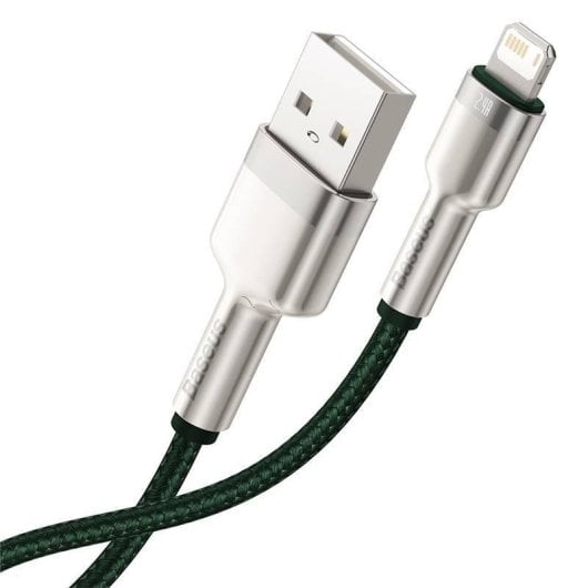 Cable USB a Lightning Baseus Cafule 2.4A 1m Verde