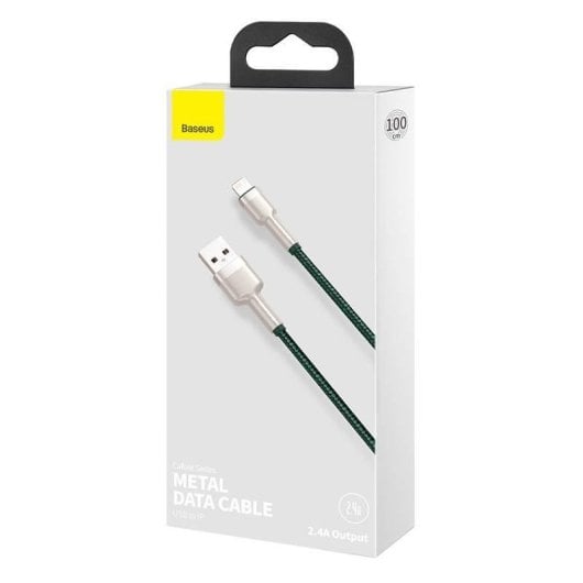 Cable USB a Lightning Baseus Cafule 2.4A 1m Verde