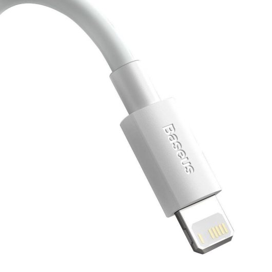 Cable USB a Lightning Baseus Simple Wisdom 1,5 m 2,4A Blanco 2 unidades
