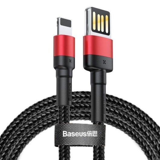 Cable USB a Lightning Baseus Cafule 1 m Negro + Rojo 2,4 A