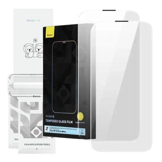Verre Trempé Baseus Corning pour iPhone 14 Pro Max avec Filtre Anti-Poussière