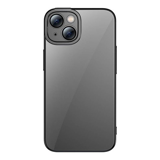 Funda para móvil Baseus ARMC021001 Transparente con cristal templado Negra para iPhone 14 Plus