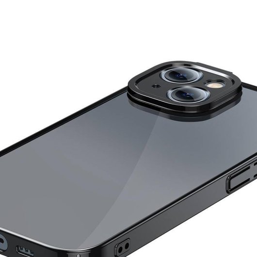 Funda para móvil Baseus ARMC021001 Transparente con cristal templado Negra para iPhone 14 Plus
