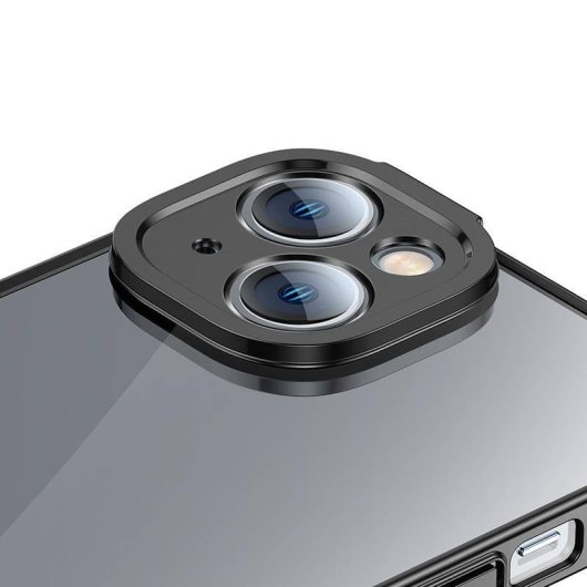 Funda para móvil Baseus ARMC021001 Transparente con cristal templado Negra para iPhone 14 Plus