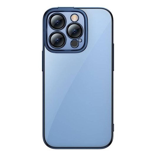 Funda para móvil Baseus Glitter Magnetic PC Bleu Transparent pour iPhone 14 Pro