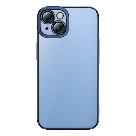 Coque Baseus Glitter Transparente avec Verre Trempé Bleu pour iPhone 14 Plus
