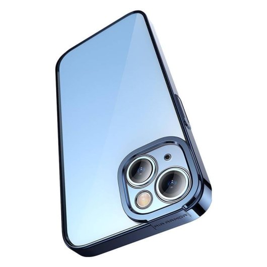 Coque Baseus Glitter Transparente avec Verre Trempé Bleu pour iPhone 14 Plus
