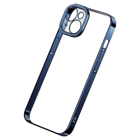 Coque Baseus Glitter Transparente avec Verre Trempé Bleu pour iPhone 14 Plus