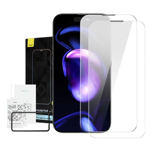 Verre Trempé Baseus Crystal 0.3mm pour iPhone 14 Pro Max (2 unités)