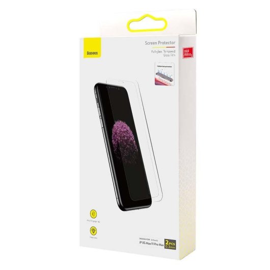 Verre Trempé Baseus 0.3mm pour iPhone XS Max / 11 Pro Max (2 unités)