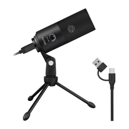 Mikrofon Fifine K669B USB cardioid mit Lautstärkeregler und Stativ